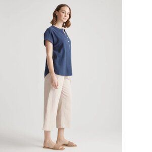 Quince 100% Organic Cotton Gauze Roll Sleeve Shirt L